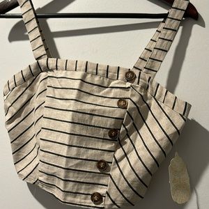 Altar’d State NWT Tan & Black Women’s Crop Top Size Large